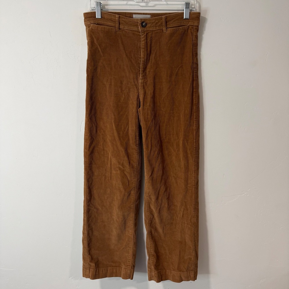 Everlane Womens Corduroy Relaxed Straight Leg Pant 6 Brown High Rise Stretch